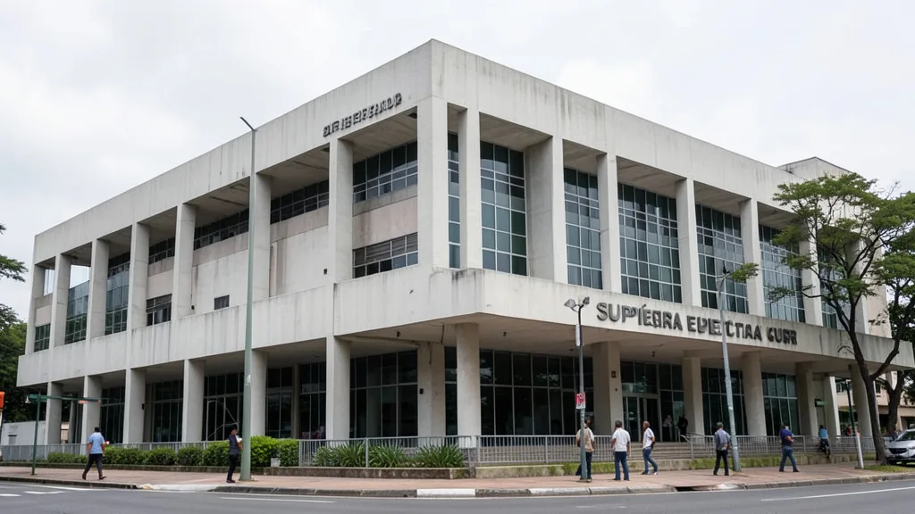 Imagem gerada por IA: Fachada do Tribunal Superior Eleitoral em Brasília.