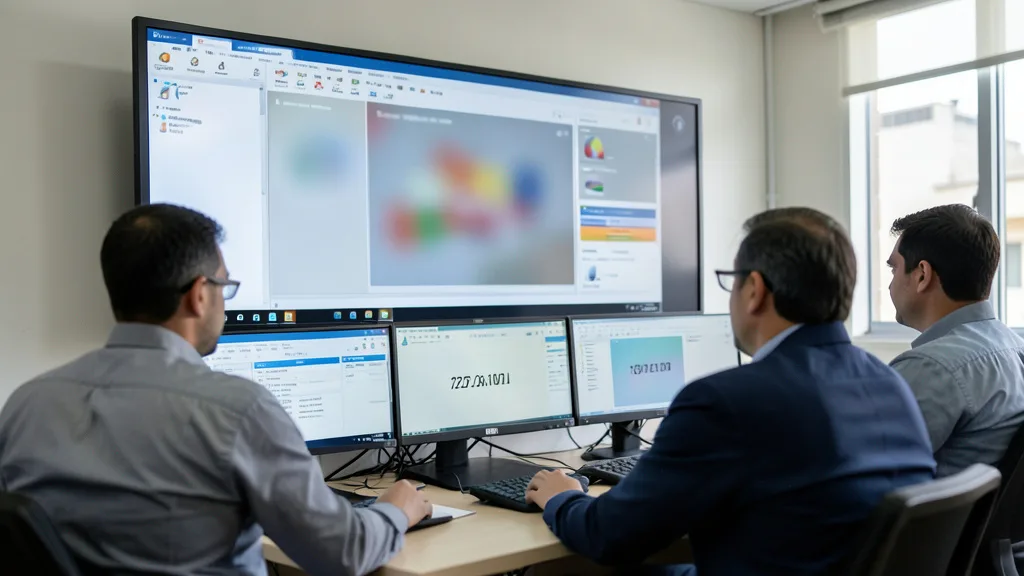 Imagem gerada por IA: Técnicos observam painéis de resultados eleitorais em uma sala de monitoramento.