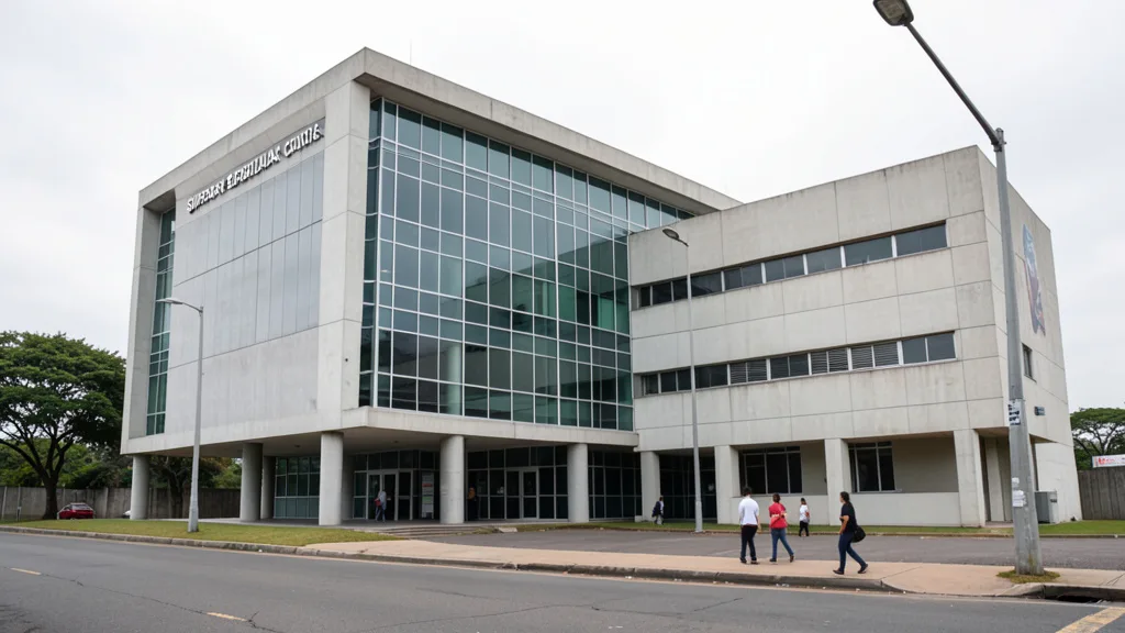 Imagem gerada por IA: Fachada do Tribunal Superior Eleitoral em Brasília.
