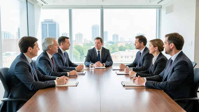 Imagem gerada por IA: Representantes europeus e canadenses reunidos em uma cúpula diplomática.